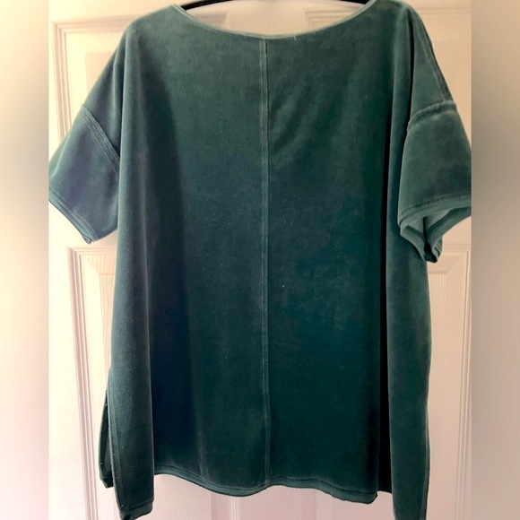 TEAL VELVET TUNIC  Size M - Picture 2 of 5